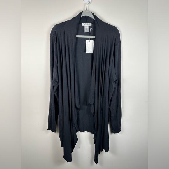 NWT Barefoot Dreams Size 2X Luxe Milk Jersey Calypso Wrap Black - Picture 2 of 6